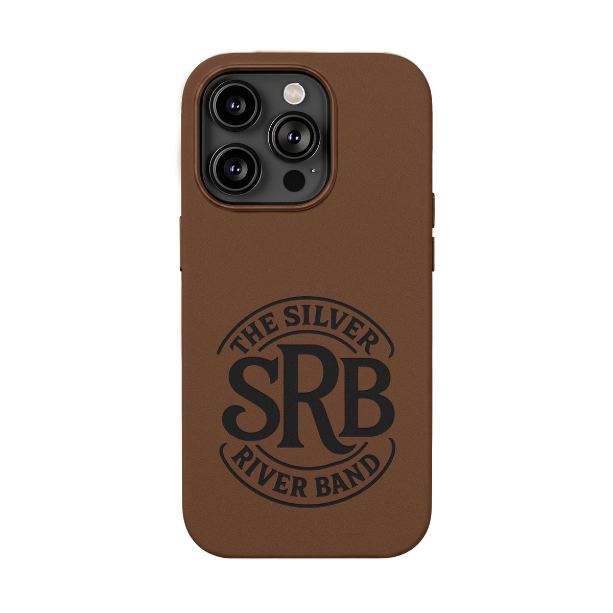 Leather Phone Case — 'SRB' Logo Embossed Protective Cover