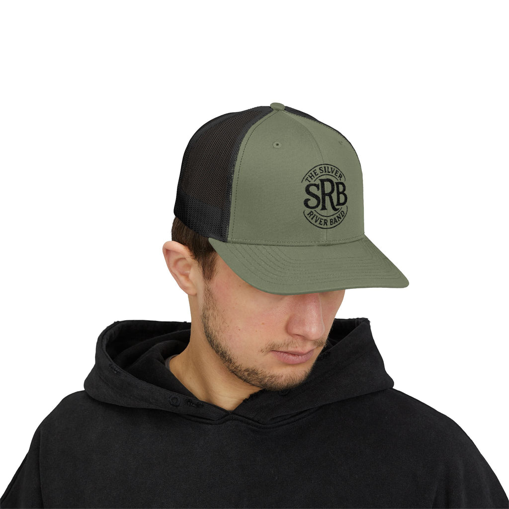 Snapback Trucker Cap — 'SRB The Silver River Band' Vintage Logo Mesh Hat