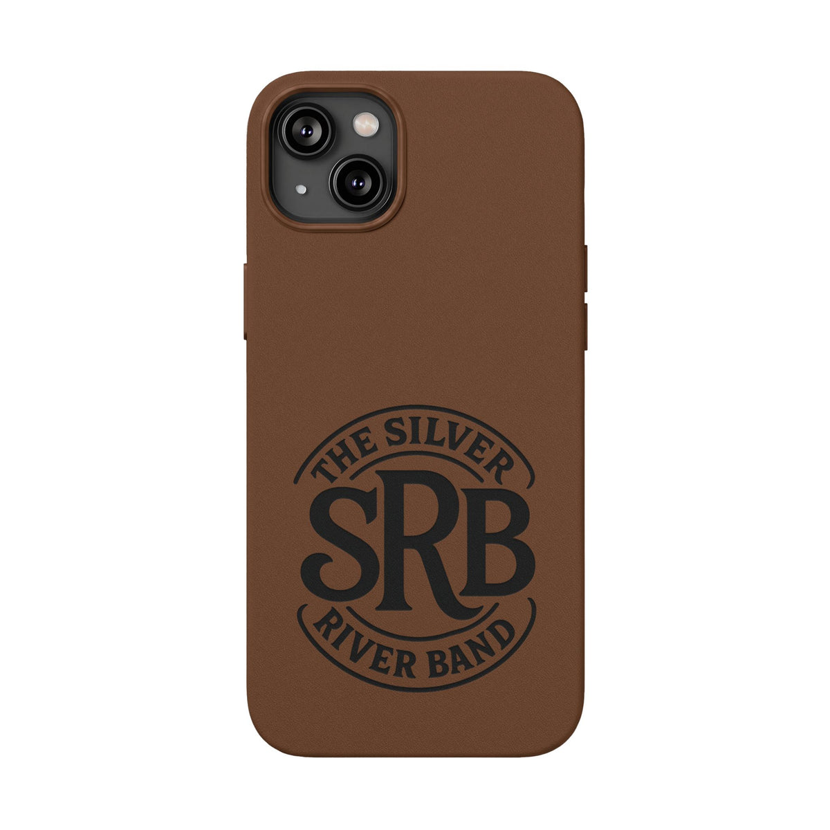 Leather Phone Case — 'SRB' Logo Embossed Protective Cover