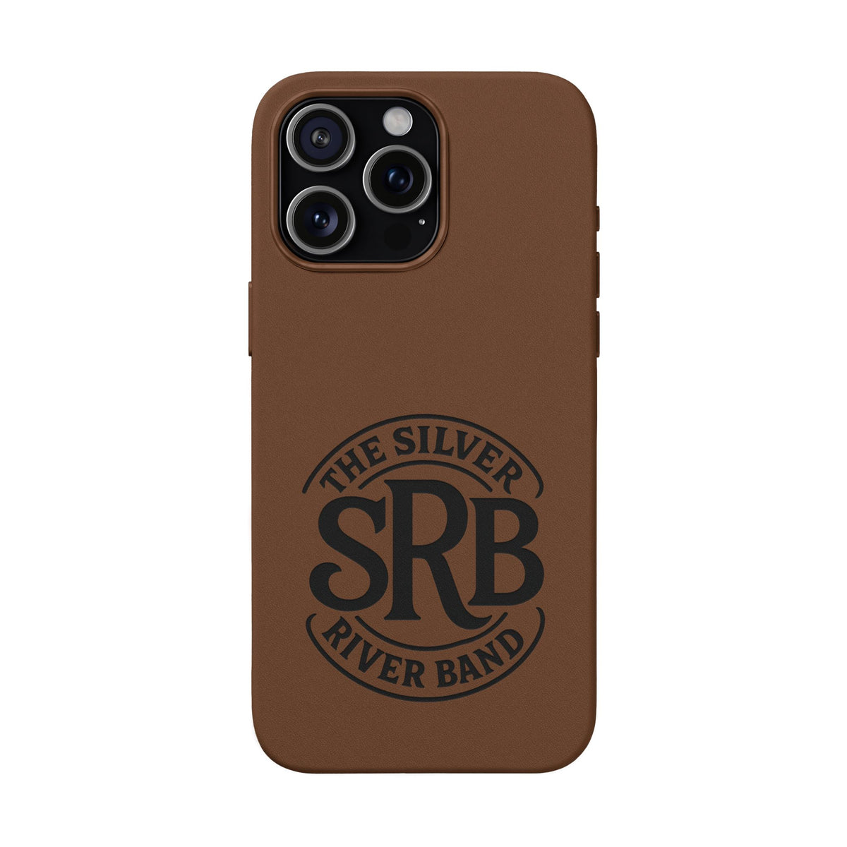 Leather Phone Case — 'SRB' Logo Embossed Protective Cover