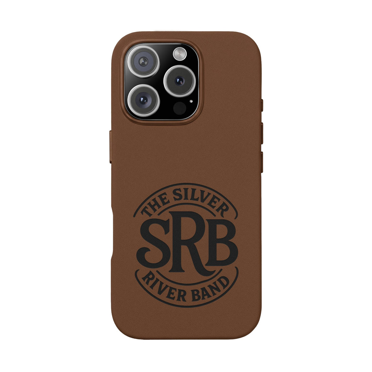 Leather Phone Case — 'SRB' Logo Embossed Protective Cover
