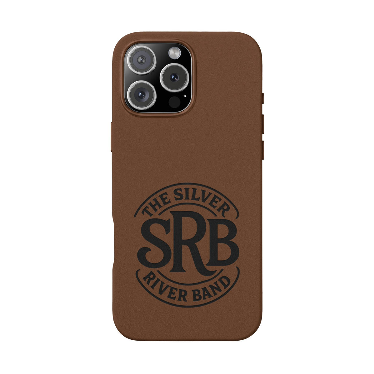 Leather Phone Case — 'SRB' Logo Embossed Protective Cover
