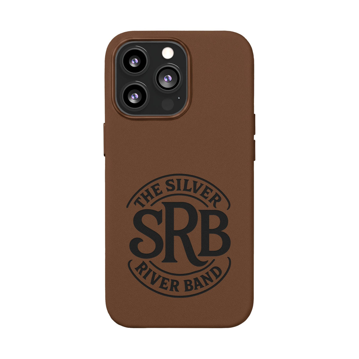 Leather Phone Case — 'SRB' Logo Embossed Protective Cover