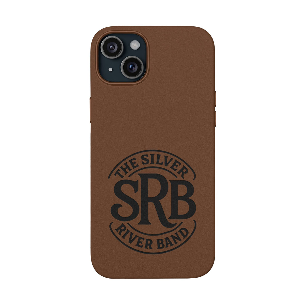 Leather Phone Case — 'SRB' Logo Embossed Protective Cover