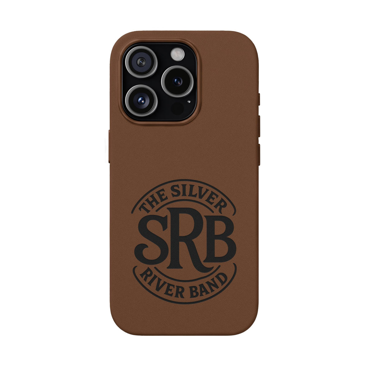 Leather Phone Case — 'SRB' Logo Embossed Protective Cover