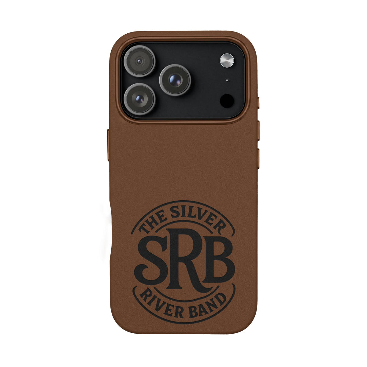 Leather Phone Case — 'SRB' Logo Embossed Protective Cover