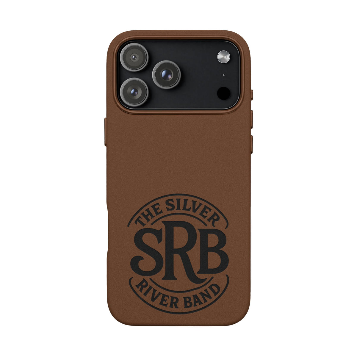 Leather Phone Case — 'SRB' Logo Embossed Protective Cover