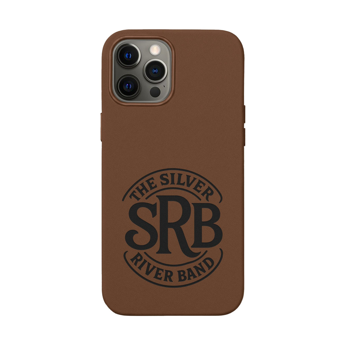 Leather Phone Case — 'SRB' Logo Embossed Protective Cover